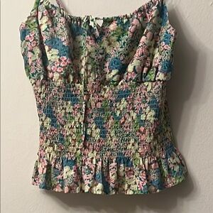 Pink and Blue Sleeveless Smocked Camisole (runs small)